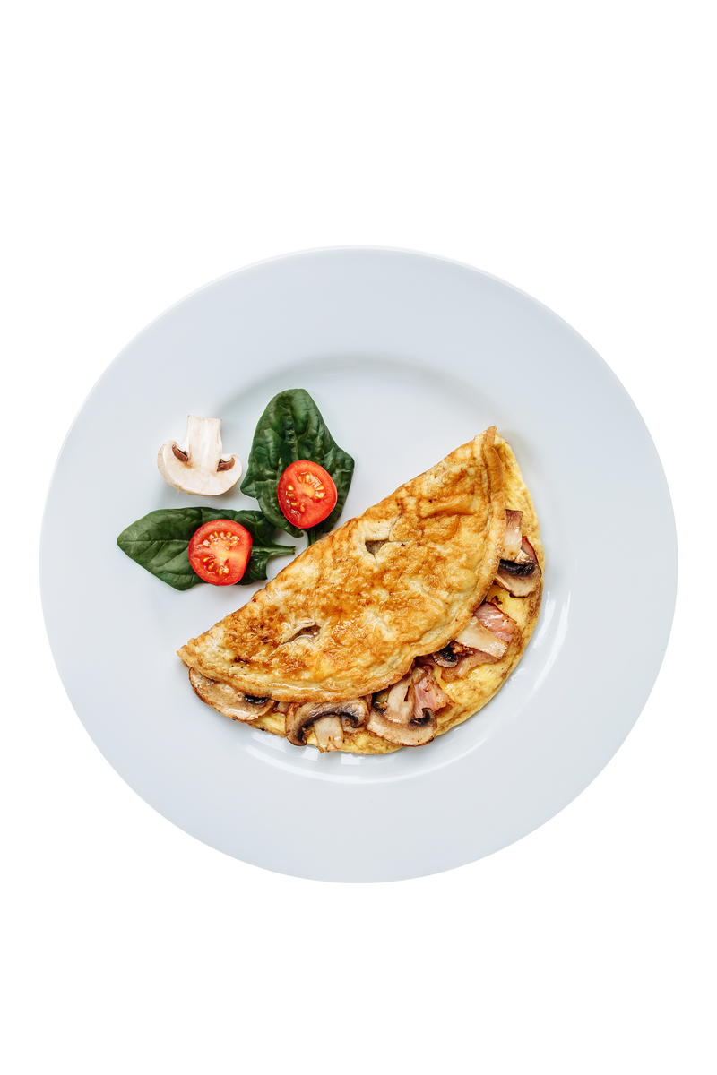 Egg White Omelette - Spinach and Mushroom